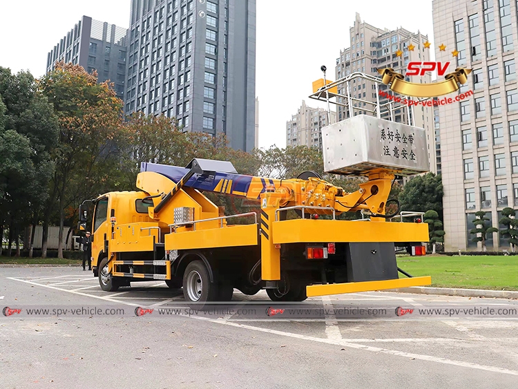 SPV | Telescopic Boom Lift Truck ISUZU - Left Back Side SPV | Telescopic Aerial Platform Truck ISUZU - Left Back Side View